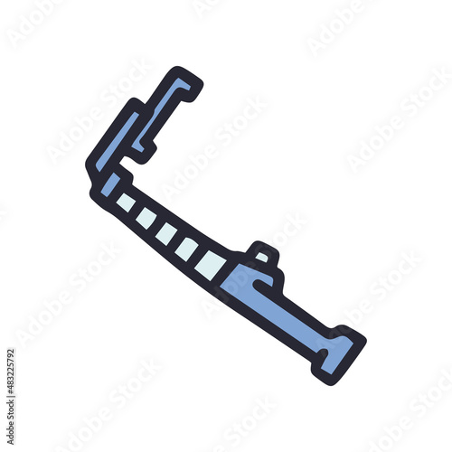 selfie stick color vector doodle simple icon
