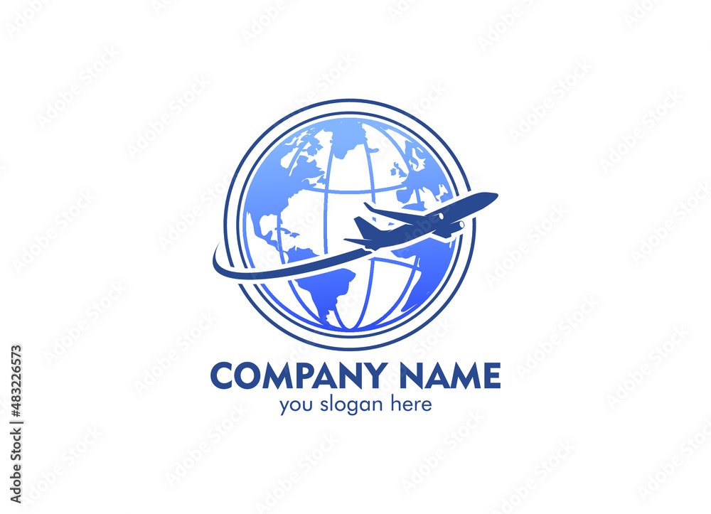 airplane travel logo vector