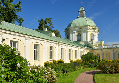 Upper garden of the Bolshoy Menshikov Palace. Flower garden photo