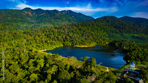 lake and mountains