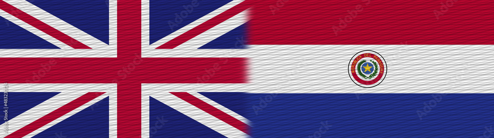 Paraguay and United Kingdom British Britain Fabric Texture Flag – 3D Illustration Paraguay and United Kingdom British Britain Fabric Texture Flag – 3D Illustration