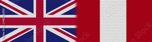 Peru and United Kingdom British Britain Fabric Texture Flag – 3D Illustration