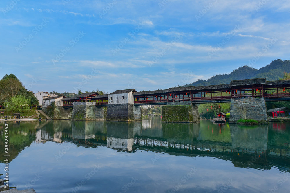 Ancient bridge in Wuyuan Jiangxi China