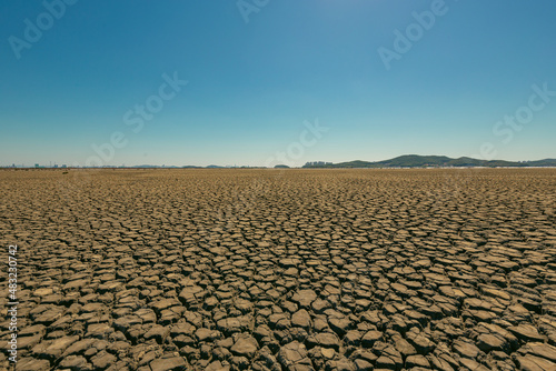 The land became dry due to drought