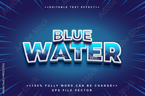 editable blue water text effect.perfect for travel tools promotional marketing.logo text.typhography logo