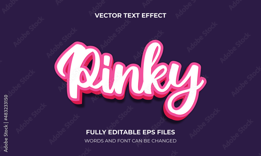 Editable 3D Text Effect With Pink Style