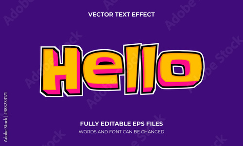 Editable 3D Text Effect With Cartoon Style