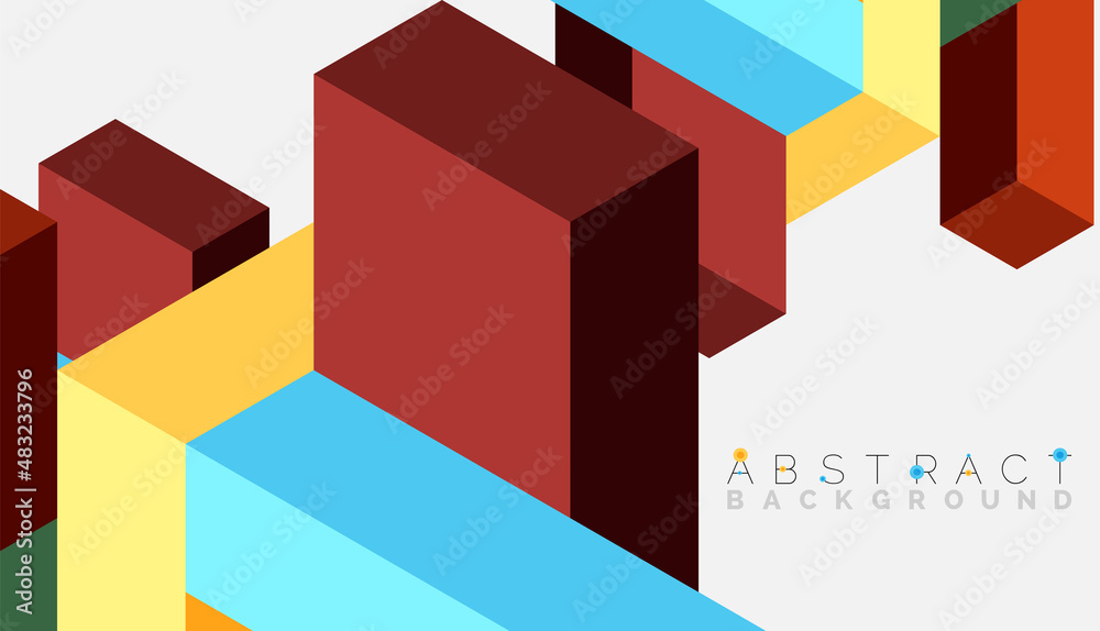Abstract background. 3d cubes, cubic elements and blocks. Techno or business concept for wallpaper, banner, background, landing page Abstract background. 3d cubes, cubic elements and blocks. Techno or business concept for wallpaper, banner, background, landing page