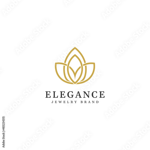 Abstract elegant flower logo icon vector design. Universal creative premium symbol. Graceful gem boutique sign vector.