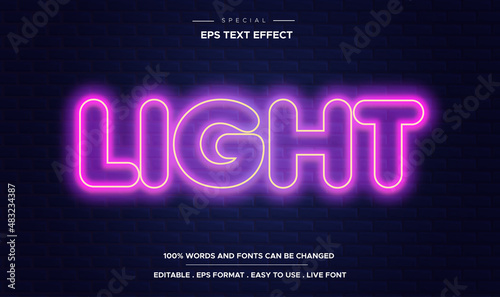 Editable text effect light style
