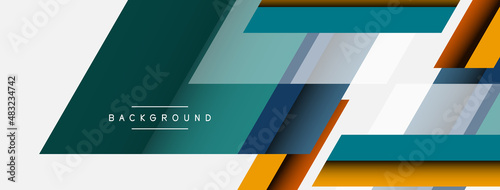 Vector background. Abstract overlapping color lines design with shadow effects. Illustration for wallpaper banner background or landing page