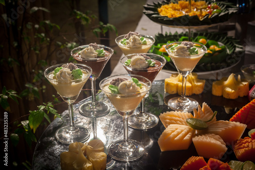 thai dessert  for buffet line in wedding party.