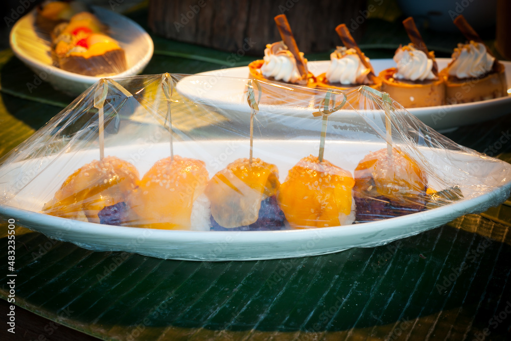 Fototapeta premium Assorted food, for buffet line in wedding party.