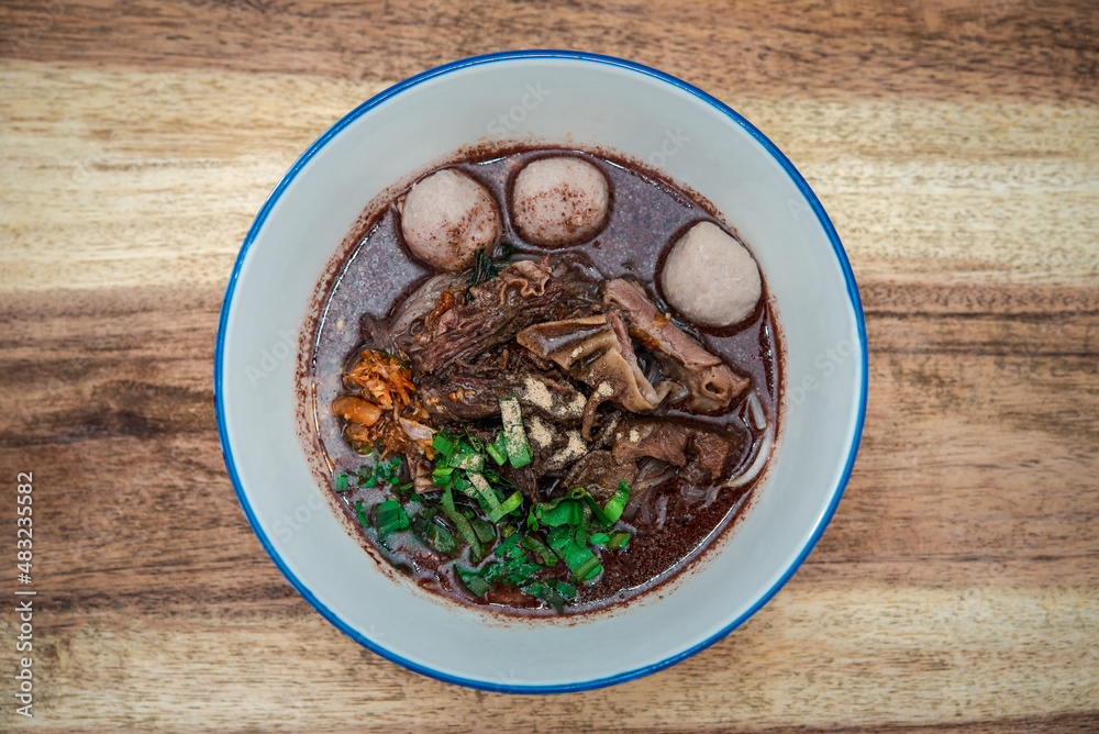 Braised beef clear noodle with meat ball soup stew Braised beef clear noodle with meat ball soup stew
