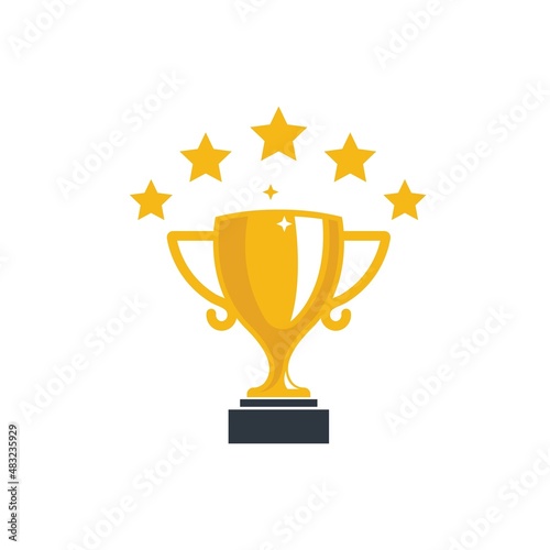 golden trophy vector illustration design