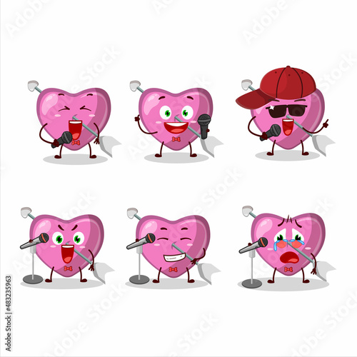 A Cute Cartoon design concept of pink cupid love arrow singing a famous song