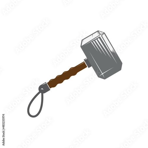 thor hammer icon vector illustration concept  design