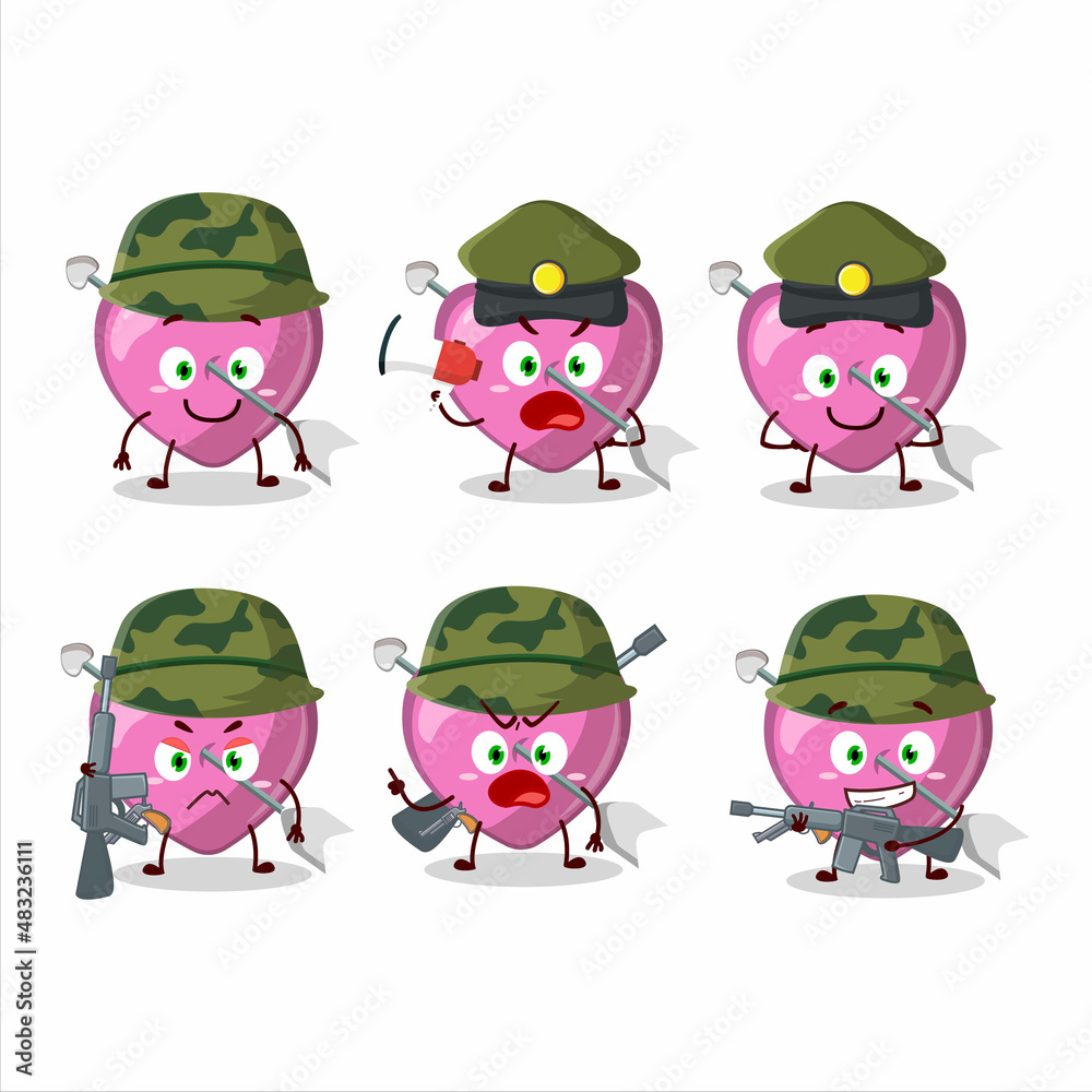 A charming soldier pink cupid love arrow cartoon picture bring a gun machine