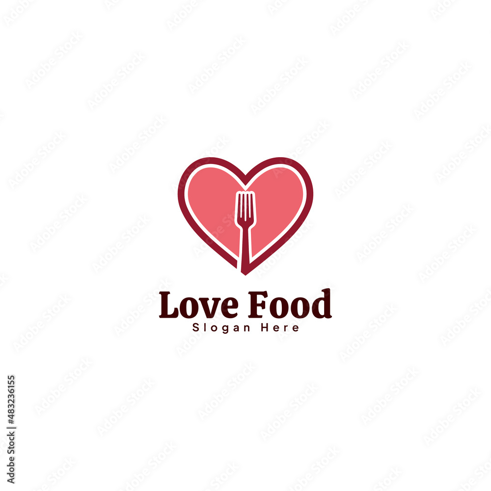 Love food Icon Logo Template