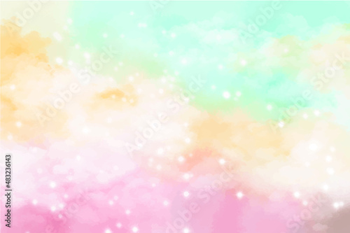 Hand painted pastel sky background