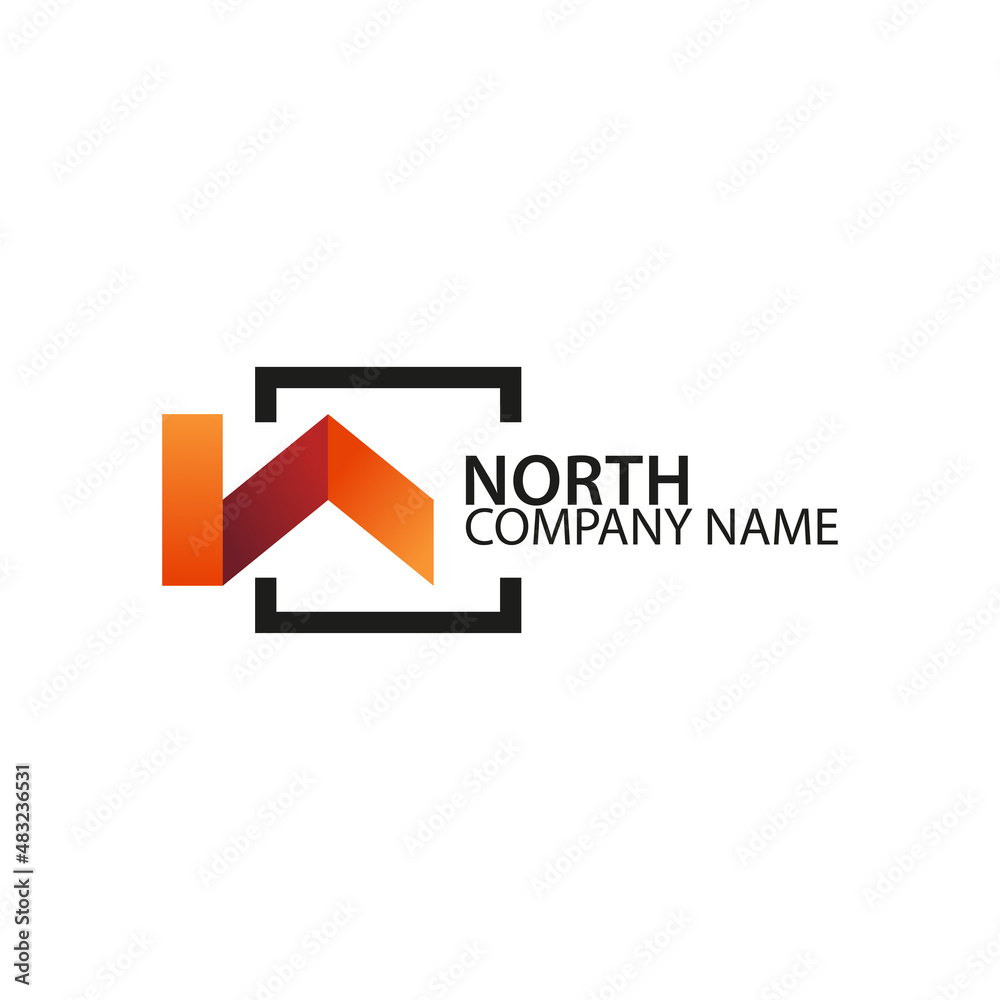 Abstract initial monogram N or North logo design template vector. Abstract initial monogram N or North logo design template vector.