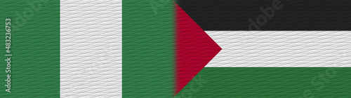 Palestine and Nigeria Nigerian Fabric Texture Flag – 3D Illustration