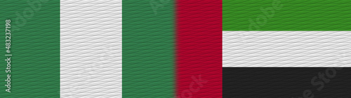 United Arap Emirates and Nigeria Nigerian Fabric Texture Flag – 3D Illustration