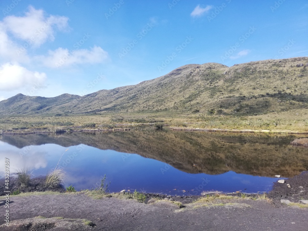 lake and mountains