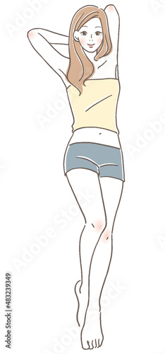 ポーズをする女性