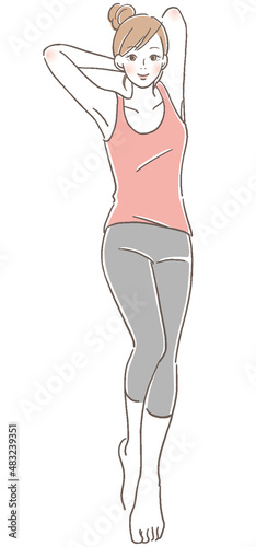 ポーズをする女性
