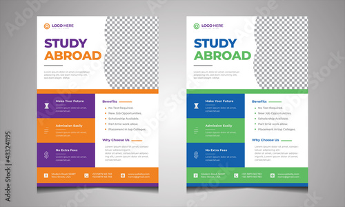 Modern Study abroad or higher education flyer design template - Educational Flyer-