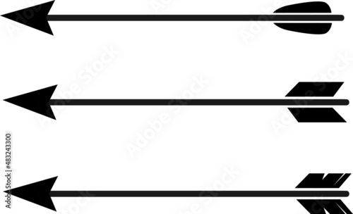 Arrow for bow set on white background. Vector