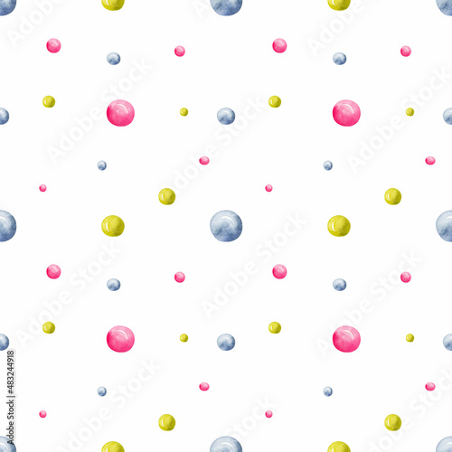 Watercolor seamless pattern of balloons. Perfect for printing, web, textile design, souvenirs, scrapbooking.