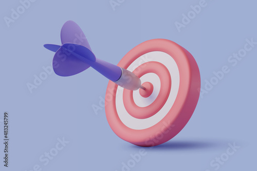 Blue dart hit on center of target, the success business target customer online marketing consultants. EPS 10 vector. photo