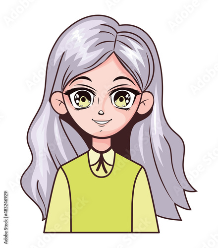anime woman smiling illustration