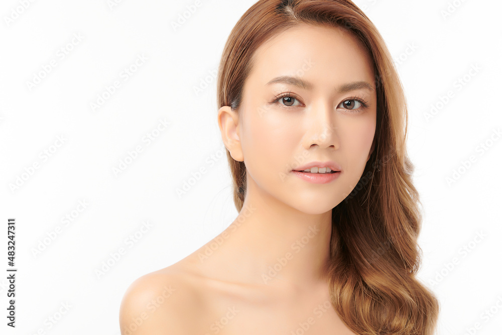 Beautiful young asian woman with clean fresh skin on white background, Face care, Facial treatment, Cosmetology, beauty and spa, Asian women portrait. Beautiful young asian woman with clean fresh skin on white background, Face care, Facial treatment, Cosmetology, beauty and spa, Asian women portrait.