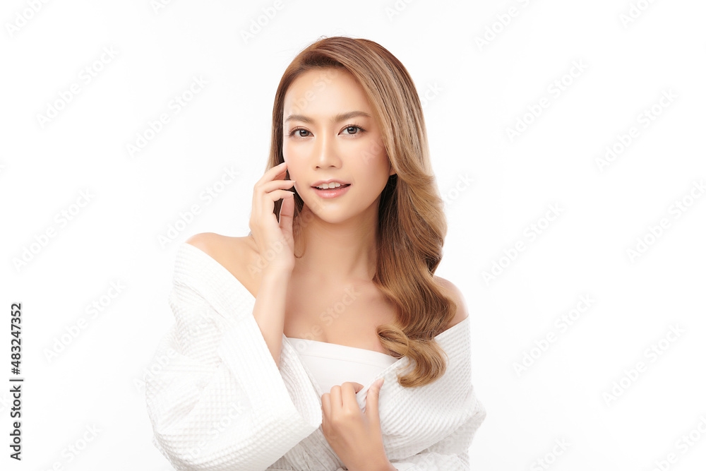 Beautiful young asian woman with clean fresh skin on white background, Face care, Facial treatment, Cosmetology, beauty and spa, Asian women portrait. Beautiful young asian woman with clean fresh skin on white background, Face care, Facial treatment, Cosmetology, beauty and spa, Asian women portrait.