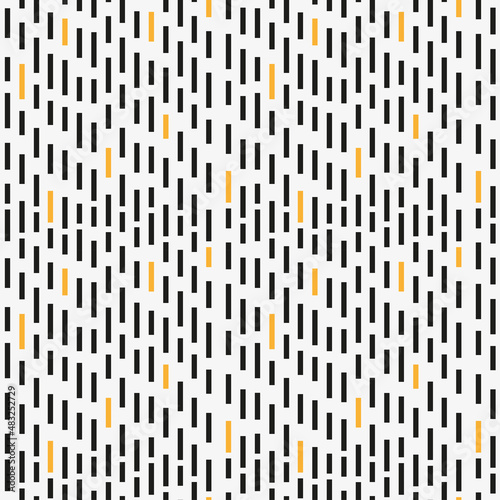 Simple background dotted wide vertical lines in black and orange. Seamless vector background for design of textiles, dishes, wallpapers.