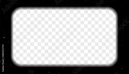Old cinematic frame on a transparent background.