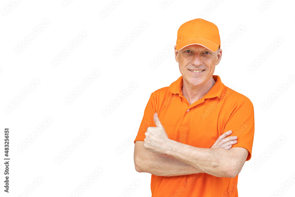 American caucasian male adult staff worker standing smile isolated on white background American caucasian male adult staff worker standing smile isolated on white background