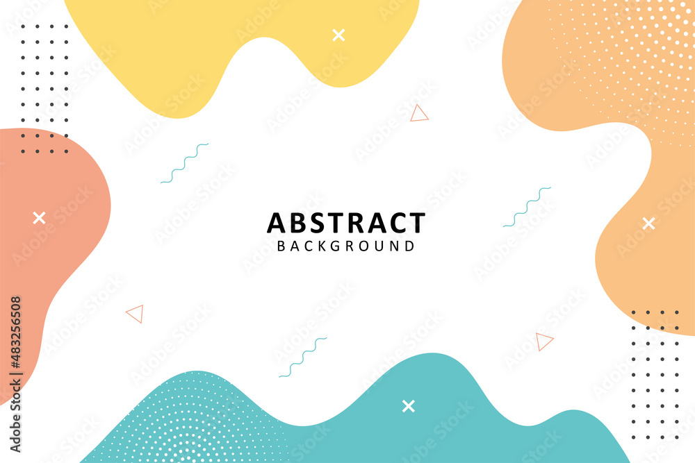 Abstract background. Hand drawing various shapes and memphis element. Trendy modern contemporary vector illustration. Every background is isolated. Pastel color
