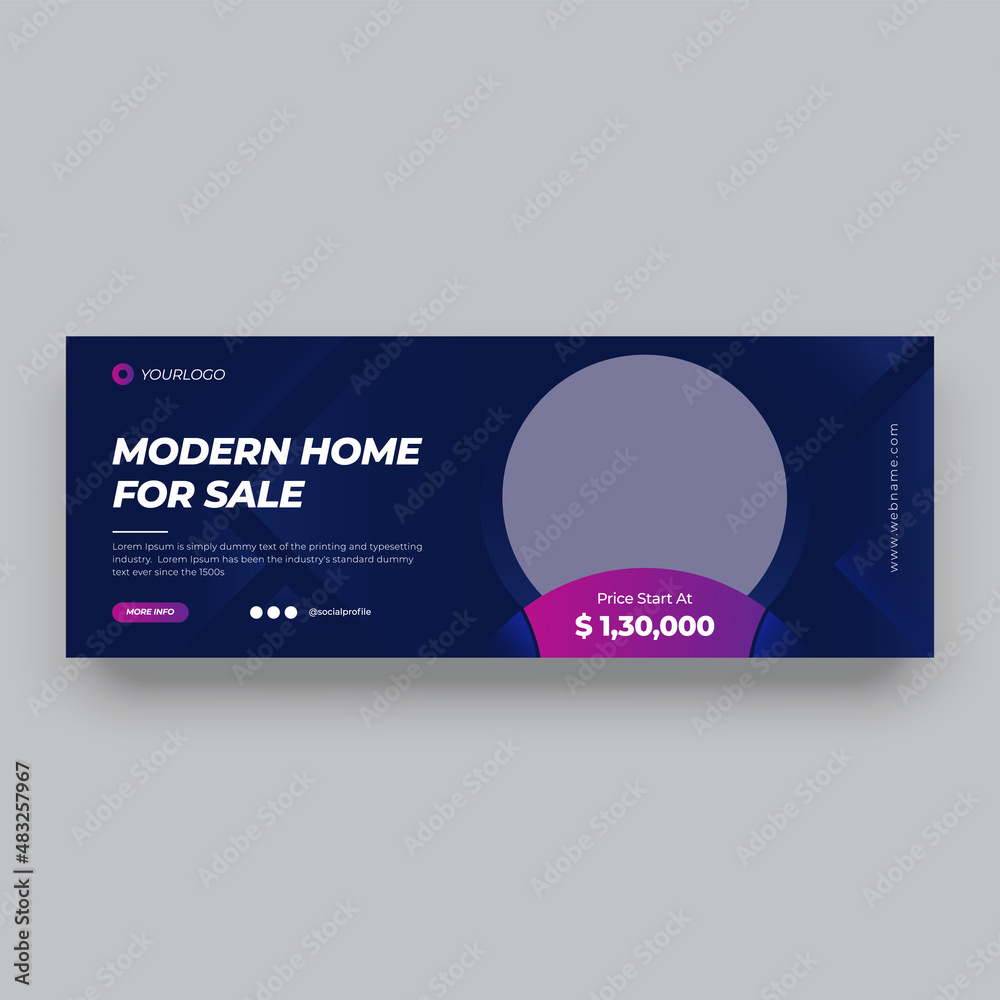 Real estate banner design template, social media banner, cover banner