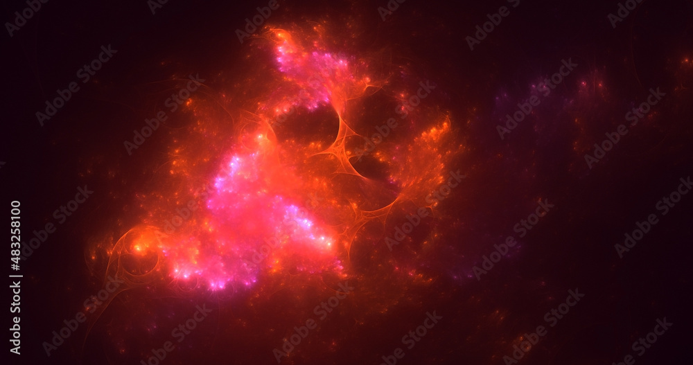 Naklejka premium 3D rendering abstract multicolor fractal light background