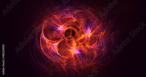 3D rendering abstract colorful fractal light background