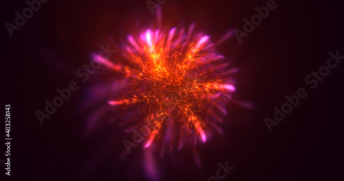 3D rendering abstract colorful fractal light background