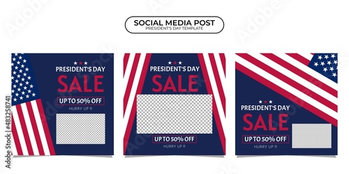 President Day social media post template design. It is suitable for poster, banner, greeting card, etc.