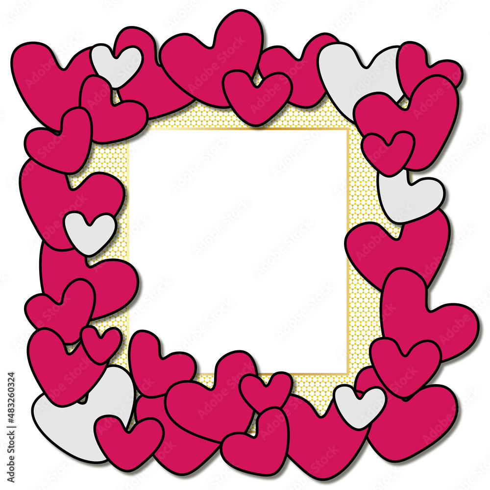 hearts and gold frame