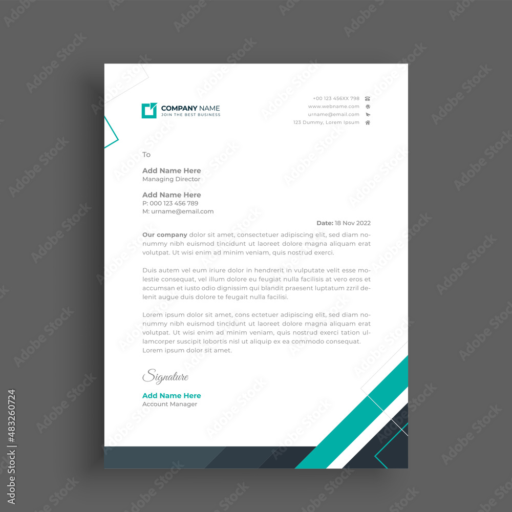 Obraz premium Business professional letterhead design template