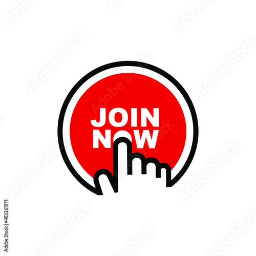 join now sign on white background	