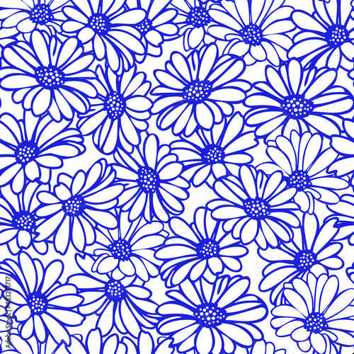 seamless pattern with daisy flowers